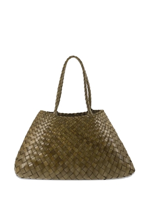 DRAGON DIFFUSION big Santa Croce woven-design shoulder bag - Green