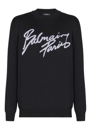 Balmain crew-neck wool sweater - Black