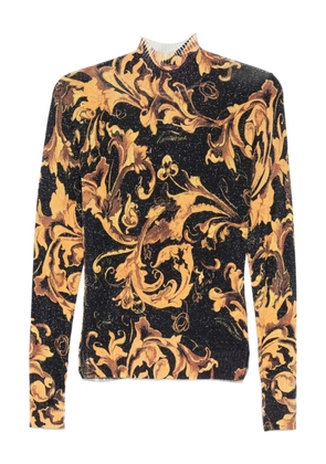 Versace Jeans Couture Baroque high-neck blouse - Black