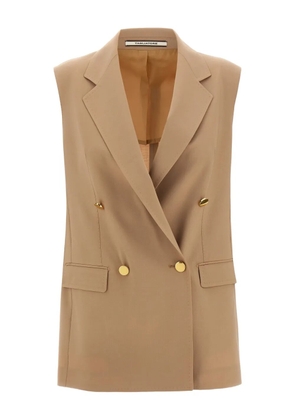Tagliatore Bernice double-breasted sleeveless blazer - Brown