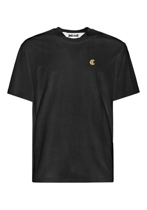 Just Cavalli logo-embroidered T-shirt - Black