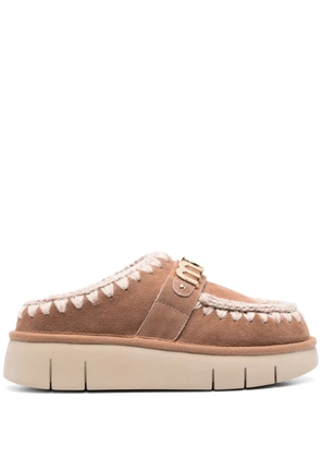 Mou logo-appliqué suede mules - Neutrals
