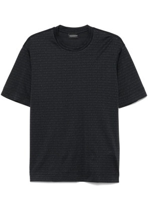 Emporio Armani monogram-print T-shirt - Black