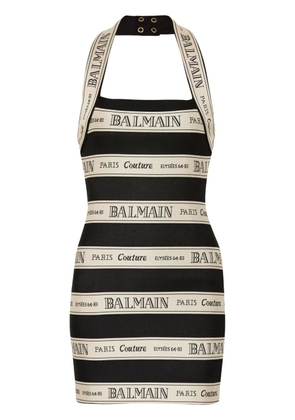 Balmain logo-jacquard mini dress - Black