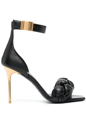 Balmain logo-plaque open-toe sandals - Black