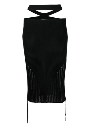 ANDREĀDAMO ribbed-knit pencil skirt - Black