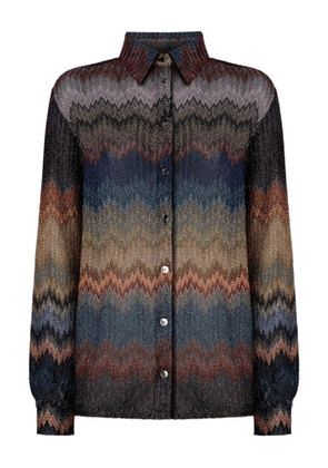 Missoni chevron-pattern metallic shirt - Brown