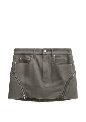 Rick Owens zip-detail frayed mini skirt - Grey