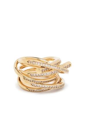 Ferragamo all-over crystal-embellished ring - Gold