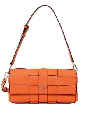 GUESS USA woven logo-plaque satchel bag - Orange