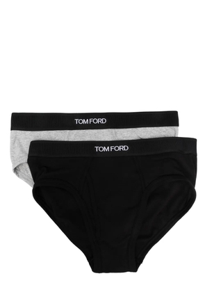 TOM FORD logo-waist cotton briefs (pack of two) - Black