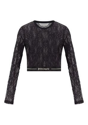 Palm Angels lace-panel long-sleeve top - Black