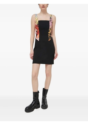 Desigual floral-panelled square-neck mini day dress - Black