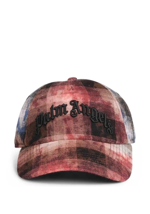 Palm Angels check-print baseball cap - Red