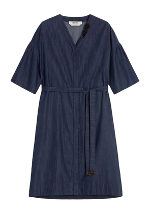 'S Max Mara embellished belt denim mini day dress - Blue