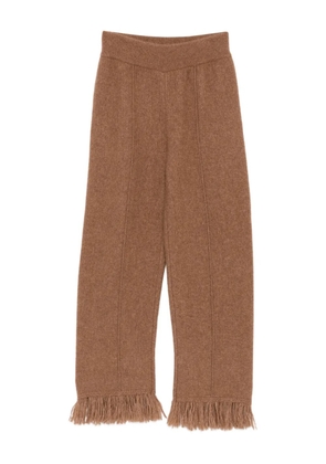 Alanui fringed knitted trousers - Brown