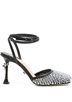 MACH & MACH 95mm crystal-embellished ankle-strap pumps - Black
