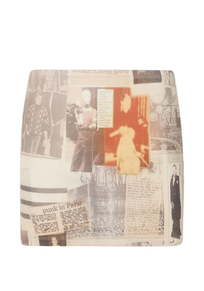 Jean Paul Gaultier newspaper-print mini skirt - Neutrals