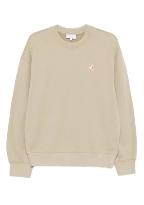 Maison Kitsuné logo-embroidered cotton sweatshirt - Neutrals