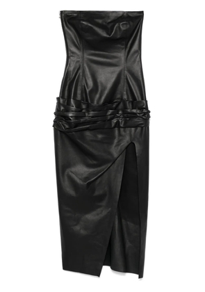 The Attico leather midi dress - Black