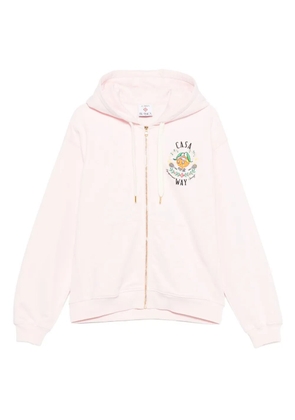 Casablanca embroidered zip-up hoodie - Pink