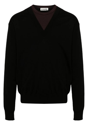 Jil Sander layered virgin wool-blend jumper - Black