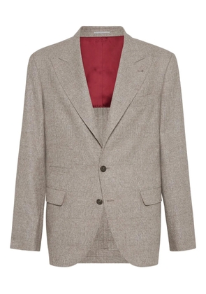 Brunello Cucinelli prince wales-pattern blazer - Brown