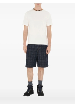 Burberry checked-trim cotton T-shirt - White