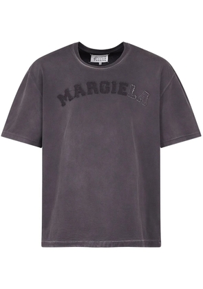 Maison Margiela logo-embroidered cotton T-shirt - Black