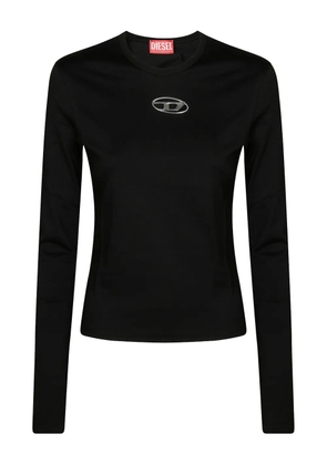 Diesel oval-logo cut-out T-shirt - Black