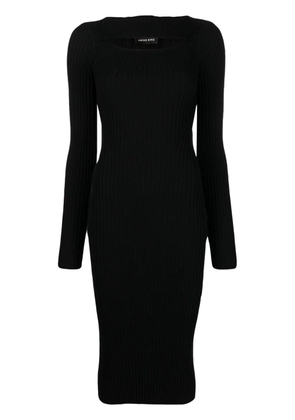 ANINE BING Lora cut-out ribbed dress - Black