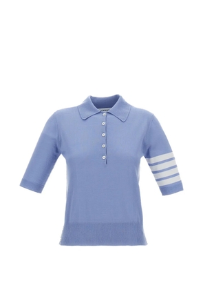 Thom Browne striped-detail polo shirt - Blue