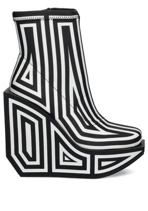 United Nude striped-print wedge ankle boots - Black