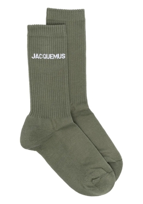 Jacquemus logo-jacquard ribbed socks - Green