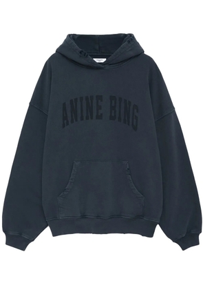 ANINE BING Harvey logo-print cotton hoodie - Black