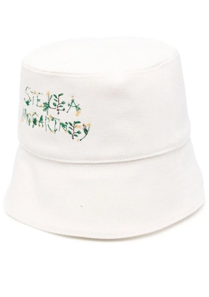 Stella McCartney embroidered-logo bucket hat - White