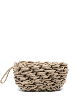 Alienina Lina woven clutch bag - Neutrals