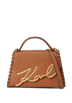 Karl Lagerfeld medium Signature crossbody bag - Brown