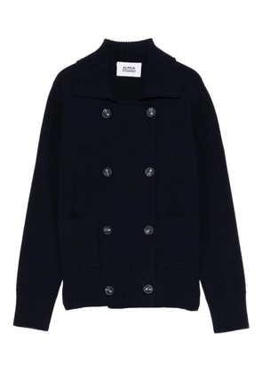 ALPHA STUDIO double-breasted wool cardigan - Blue