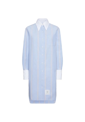 Thom Browne striped-pattern shirt dress - Blue