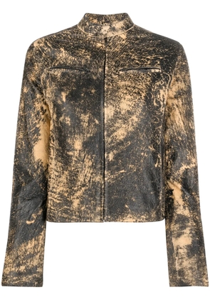 Acne Studios distressed-effect leather jacket - Black