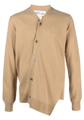 Comme Des Garçons Shirt X Lacoste asymmetric wool cardigan - Brown