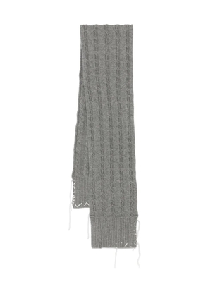 Charles Jeffrey Loverboy cable-knit stitching-detail scarf - Grey