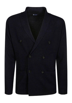 Filippo De Laurentiis double-breasted patch-pocket jacket - Blue