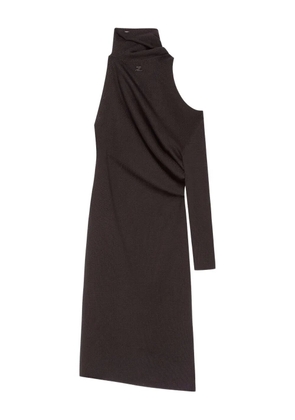 Courrèges draped wool midi dress - Brown