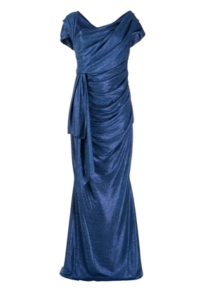 Talbot Runhof draped lurex mermaid gown - Blue