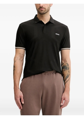BOSS stripe-detail polo shirt - 001