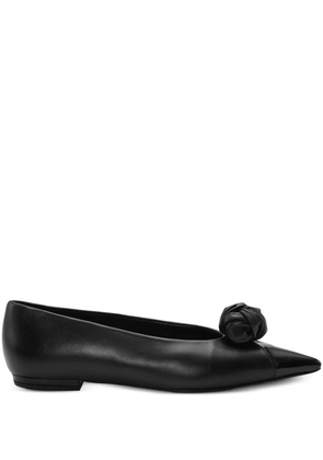 ROTATE BIRGER CHRISTENSEN knot-appliqué leather ballet flats - Black
