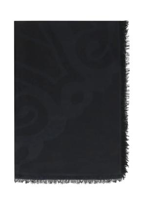 Max Mara Eguale abstract-print fringed stole - Black