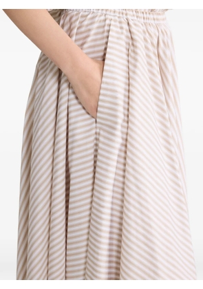 Patou elasticated-waist striped midi skirt - Neutrals